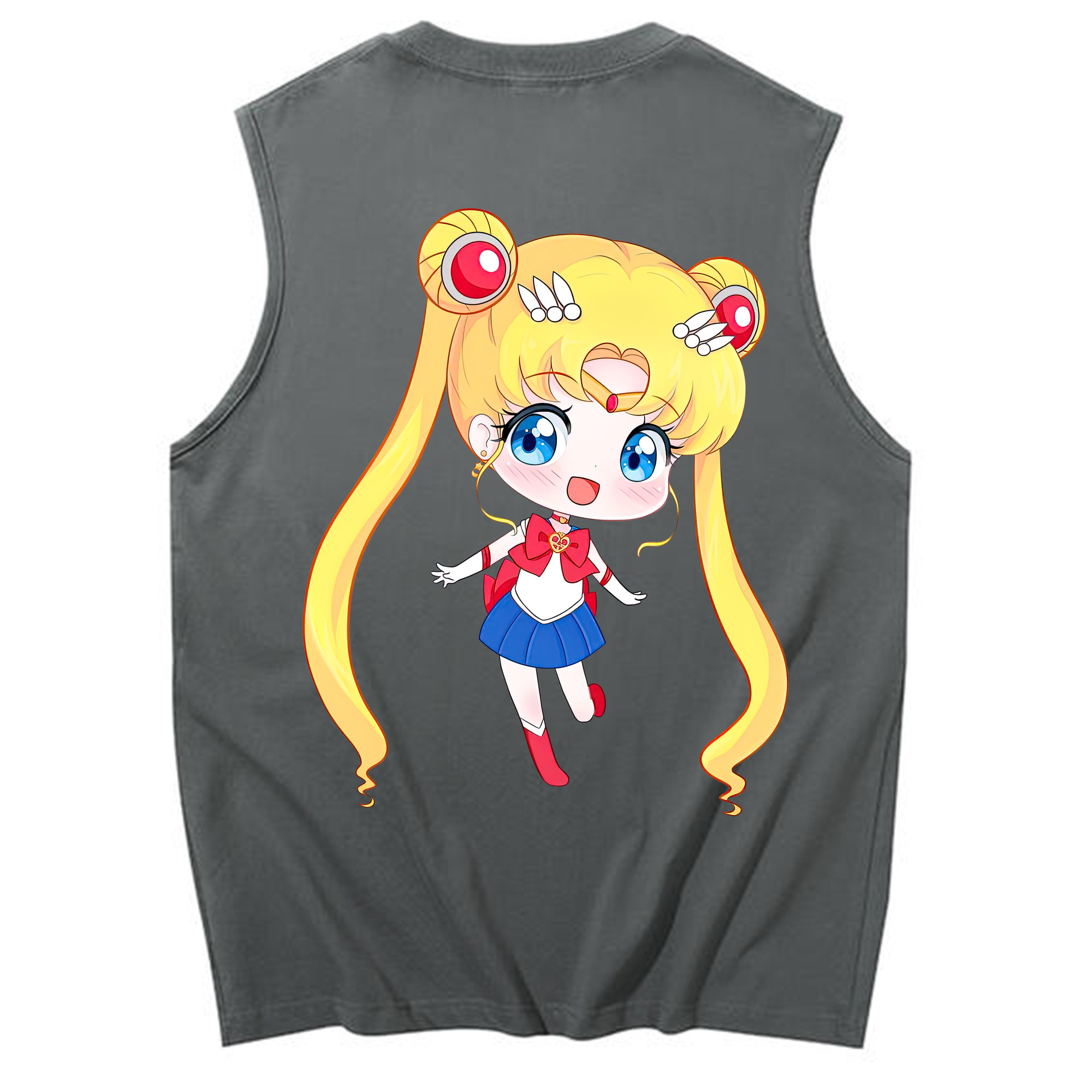 （画像用） 美少女戦士セーラームーン 月野 うさぎ つきの うさぎ Sailor Moon Tsukino Usagi コットン100％タンクトップ（背面プリント）